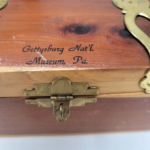 Vintage Souvenir Wood Trinket Box Chest Gettysburg - Picture 6 of 8